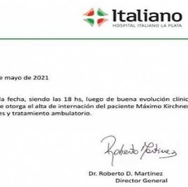 Tras ser dado de alta, Máximo Kirchner agradeció los mensajes de aliento recibidos