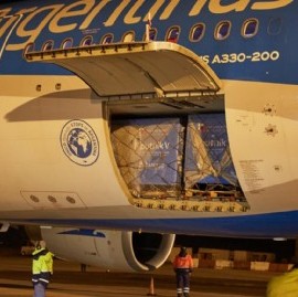 Arribaron esta madrugada 1.141.000 dosis del componente 1 de Sputnik V, cifra récord para un vuelo